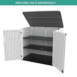 KINYING Metal Black Shelving for 48 Cu.ft Large Storage Shed, 51 in * 13 in, with Screws,Easy Assembly