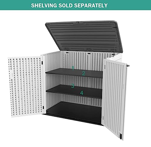 KINYING Metal Black Shelving for 48 Cu.ft Large Storage Shed, 51 in * 13 in, with Screws,Easy Assembly