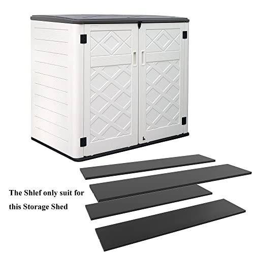 KINYING Metal Black Shelving for 48 Cu.ft Large Storage Shed, 51 in * 13 in, with Screws,Easy Assembly