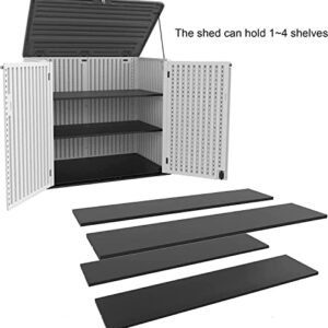 KINYING Metal Black Shelving for 48 Cu.ft Large Storage Shed, 51 in * 13 in, with Screws,Easy Assembly