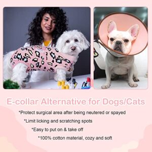 Kuoser Dog Recovery Suit, Soft Dog Surgery Recovery Suit for Female Male Dogs, Anti Licking Dog Onesie After Sapy Neuter, Pet Body Suits Doggie Surgical Shirt E-Collar & Cone Alternative, Pink 2XL