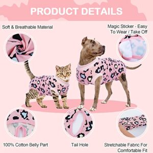 Kuoser Dog Recovery Suit, Soft Dog Surgery Recovery Suit for Female Male Dogs, Anti Licking Dog Onesie After Sapy Neuter, Pet Body Suits Doggie Surgical Shirt E-Collar & Cone Alternative, Pink 2XL