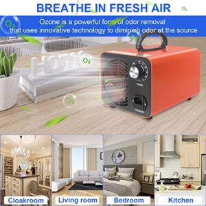 VTAR Ozone Machine Generator 20,000 mg/h High Capacity Generator,Ozone Machine Odor Removal,for Large Space Area, home,Basement,Hotel, Car,Smoke,Pet.（Orange）