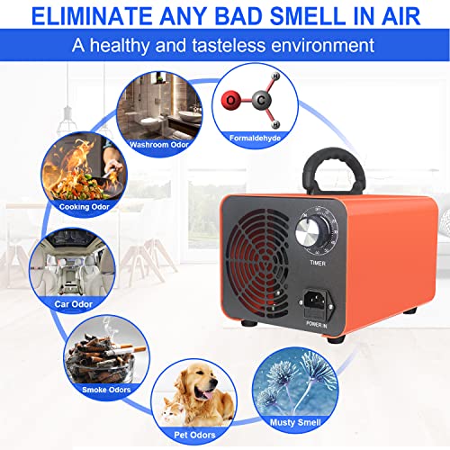 VTAR Ozone Machine Generator 20,000 mg/h High Capacity Generator,Ozone Machine Odor Removal,for Large Space Area, home,Basement,Hotel, Car,Smoke,Pet.（Orange）