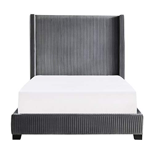 Lexicon Stawell Upholstered Panel Bed, Cal King, Dark Gray