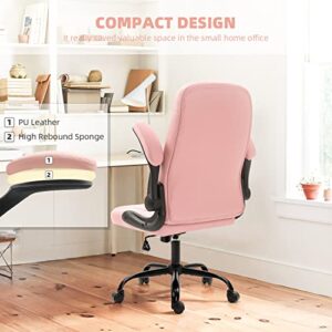 SEATZONE Pink Office Chair Executive Desk Chair with arms High Back Modern Computer Chairs for Women