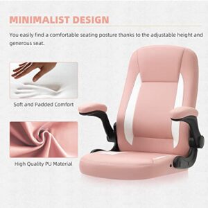 SEATZONE Pink Office Chair Executive Desk Chair with arms High Back Modern Computer Chairs for Women