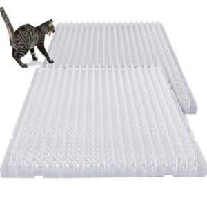 20 pcs cat repellent outdoor indoor mat clear cat scat mat plastic cat deterrent cat repellent mat with spikes furniture plant protectors from cats dogs birds, 16 x 13 inches