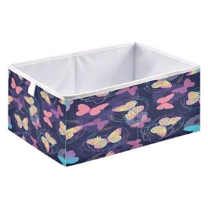 Kigai Butterflies(1) Open Home Storage Bins, for Home Organization and Storage, Toy Storage Cube, Collapsible Closet Storage Bins, with Small Handles, 15.75"L x 10.63"W x 6.96"H