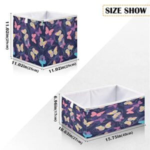 Kigai Butterflies(1) Open Home Storage Bins, for Home Organization and Storage, Toy Storage Cube, Collapsible Closet Storage Bins, with Small Handles, 15.75"L x 10.63"W x 6.96"H