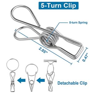 2 Pack Sock Hangers with Clips, Stainless Steel Underwear Hanger for Drying No Drilling Self-Adhesive Wall Hooks for Hanging Hats Baby Clothes Diapers Bras Towels Ties Gloves (Rectangle-8 Peg)