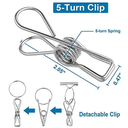 2 Pack Sock Hangers with Clips, Stainless Steel Underwear Hanger for Drying No Drilling Self-Adhesive Wall Hooks for Hanging Hats Baby Clothes Diapers Bras Towels Ties Gloves (Rectangle-8 Peg)