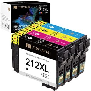 212xl ink cartridges remanufactured epson 212 ink cartridges for epson 212xl t212xl for use with expression home xp-4100 xp-4105 workforce wf-2850 wf-2830 printer (4-pack)