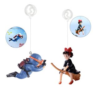 floating fish tank decorations, aquarium decorations fish tank accessories, suitable for all kinds of fish tanks scene layout (lovely diver and little fairy)