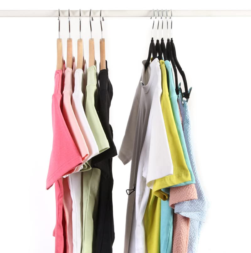 MANZOO Pants Hangers Skirt Hangers Velvet Hangers with Clips Pant Hangers with Clips Skirt Hangers, 20PACK Black