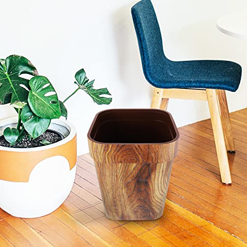 Cabilock Desktop Trash Bin Vintage Trash Can Imitation Wooden Garbage Can Waste Bin Wastebasket Garbage Container Rubbish Bin for Home Office Bathrooms Powder Rooms 13 Gallon Trash can Rubbish