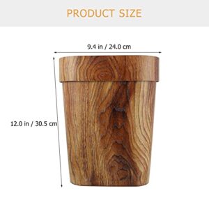 Cabilock Desktop Trash Bin Vintage Trash Can Imitation Wooden Garbage Can Waste Bin Wastebasket Garbage Container Rubbish Bin for Home Office Bathrooms Powder Rooms 13 Gallon Trash can Rubbish