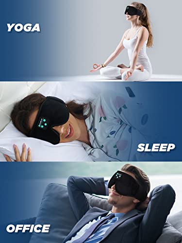 Bluetooth Sleep Mask, Boodlab Sleeping Headphones for Side Sleepers, Sleep Mask with Bluetooth Headphones with Adjustable Stereo Speakers Microphone Handsfree, Cool Gadgets Gift for Women Man