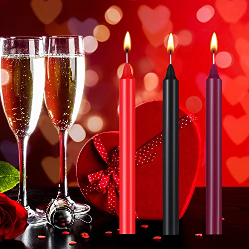 Coume 11 Pieces Low Temperature Candles Wax Play Candles Silk Blindfold Satin Eye Mask Romantic Candles Long Thin Drip Candles Silk Blindfolds