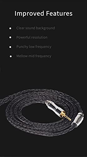 TFZ Earphone Cable-KBEAR [Show] 24 Core 5N OFC Silver Plated Cable, in-Ear Monitors Replacement Cable with 3.5mm Plug Suit for My-Love-4 Queen-LTD Lark KS1 KS2 Robin and TFZ Series (TFZ3.5, Black)