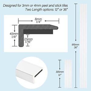 SUNWINGS 10-Pack 12 Inch Peel and Stick Aluminum Tile Trim, Decorative Kitchen Backsplash Trim Edge, Self Adhesive Tile Liner Matte Silver Medium