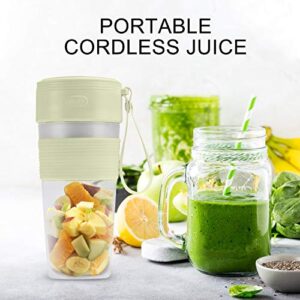 2BK Sports Blender Cup, One-handed Drinking Mini Blender for Shakes and Smoothies,Personal Blender with Rechargeable USB, Made with BPA-Free Material Portable Juicer, Vivid Green