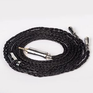 24 core mmcx earphone cable-kbear [show] upgrade cable, 5n ofc silver plated cable, iem detachable cable with2.5mm plug, suit for dm7 t3 t2 fh5 fh9 fa9 i3 fh5s (mmcx2.5, black)