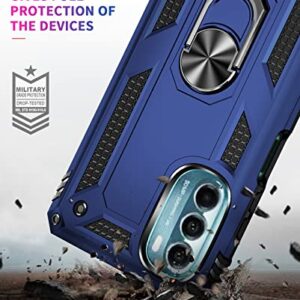 SKTGSLAMY Moto G 5G 2022 Case: Military-Grade Drop Tested, Magnetic Kickstand, Car Mount, Screen Protector - Blue