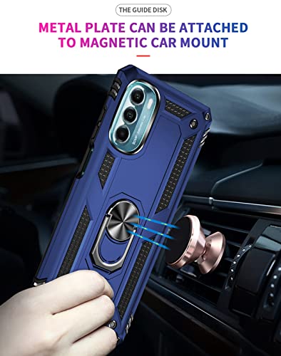 SKTGSLAMY Moto G 5G 2022 Case: Military-Grade Drop Tested, Magnetic Kickstand, Car Mount, Screen Protector - Blue