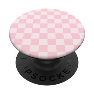 classic checkered checker checkerboard blush pink pattern popsockets swappable popgrip