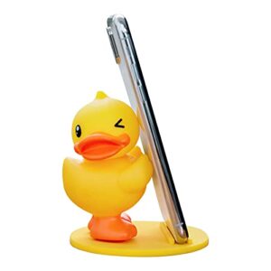 Little Yellow Duck Cute Phone Stand - Silicone Animal Phone Stand, Portable Phone Stand, Widely Compatible with Various Types of Smartphones and Tablets