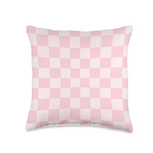 cool checkered designs by lou classic checker checkerboard blush pink pattern throw pillow, 16x16, multicolor