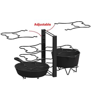 Simple Houseware Double Sided Height Adjustable Pan/Pot Organizer - 8 Compartments, Black