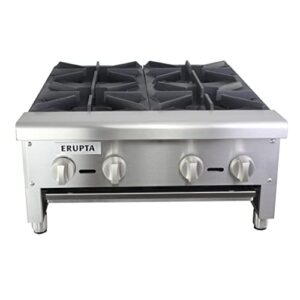 erupta 24'' commercial hot plate natural/propane gas cook stove range with 4 burners btu 112,000 restaurant equipment¡­