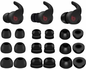 9 pairs ear tips set compatible with beats fit pro, memory foam double flange and normal silicone tips s/m/l replacement noise isolation fit in case eartips for beat fit pro - black