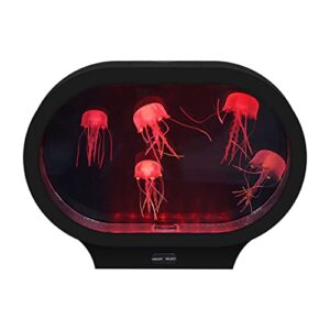 Lightahead Realistic LED Jellyfish Lava Mood Lamp Oval Design with Vibrant Color Changing Light Effects. A Sensory Flourescent Jelly Fish Aquarium Tank