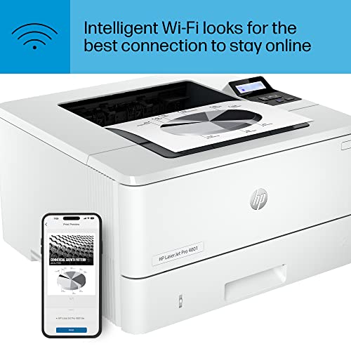 HP LaserJet Pro 4001dwe,Monochrome Wireless Black & White Printer with HP+ Smart Office Features