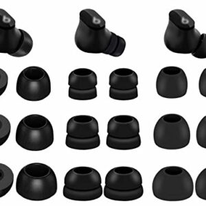 9 Pairs Ear Tips Kit Compatible with Beats Studio Buds, Silicone Double Flange and Memory Foam Tips S/M/L Replacement Noise Reduce Fit in Case Eartips for Beat Studio Buds - Black