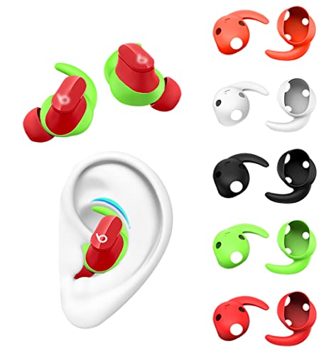 5 Pairs Compatible with Beats Studio Buds Ear Hooks Tips Holder, Anti-Slip Non-Slip Sport Outdoor Replacement Soft Silicone Eartips Wing Gel for Beat Studio Buds - Multicolor