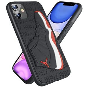 xmkmhomelove compatible with iphone 11 case design 3d clear basketball pattern heavy duty shockproof full body rugged hard+soft silicone drop protective men cover for iphone 11 6.1 inch cool black