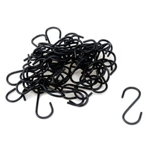 meprotal 50pcs s hooks 1.7inch, black mini ornament hooks iron hooks hanger small s hooks for hanging jewelry kitchenware plants