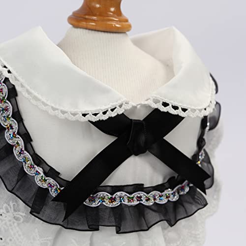 apott Pet Maid Outfit Cat Princess Dresses Adorable Costume with Headwear for Cats Dogs Birthday Party Black L