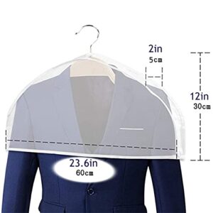 Fxkoolr Clear Vinyl Shoulder Covers Closet Suit Protects Storage Home Decor Set of 10 12"H x 24"W x 2"D for Suit, Coats, Jackets, Dress Closet Storage