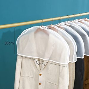 Fxkoolr Clear Vinyl Shoulder Covers Closet Suit Protects Storage Home Decor Set of 10 12"H x 24"W x 2"D for Suit, Coats, Jackets, Dress Closet Storage