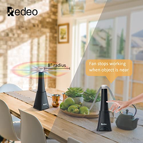 Redeo Fly Repellent Fan for Tables Outdoor Indoor Food Fan to Keep Flies Away Bug Repellent/Deterrent Fan Deter Flies/Wasps/Bees/Other Moscas/Bugs Away Rechargeble -2 Pack with Batteries