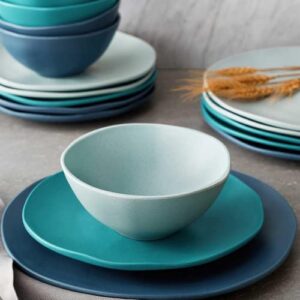 Member's Mark 18-Piece Break-resistant Wheat Straw Dinnerware Set (Blue)