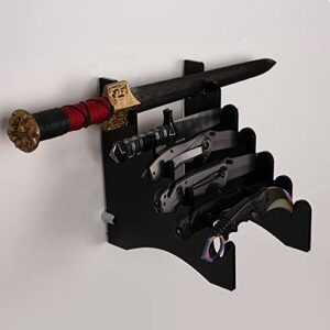 Dagger Wall-Mounted Knife Holder Acrylic Knife Collection Display Stand Fixed Blade Holder For Knife And Dagger Organizer (Black)