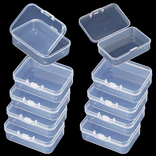 GBSTORE 10 pcs Small Clear Plastic Storage Box Mini Rectangle Bead Organizers Box Case Container for Jewelry Earplugs Crafts Nail Decoration Small Items