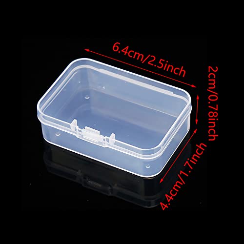 GBSTORE 10 pcs Small Clear Plastic Storage Box Mini Rectangle Bead Organizers Box Case Container for Jewelry Earplugs Crafts Nail Decoration Small Items