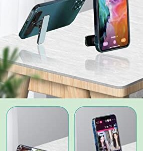 Foldable Cell Phones Kickstand 360°Rotation Multi-Angle Horizontal Vertical Invisible Mini Folding Desk Mount Holder for iPhone Smartphones (Light Blue)